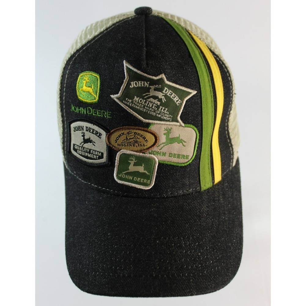 Vintage John Deere K-Products Snapback Hat Trucker Mesh Moline Illinois Patches